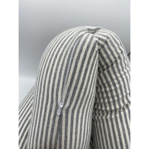 Lot Of 2 Soft Microbead Travel Airplane Neck Pillows Gray Striped Pattern - Picture 5 of 8